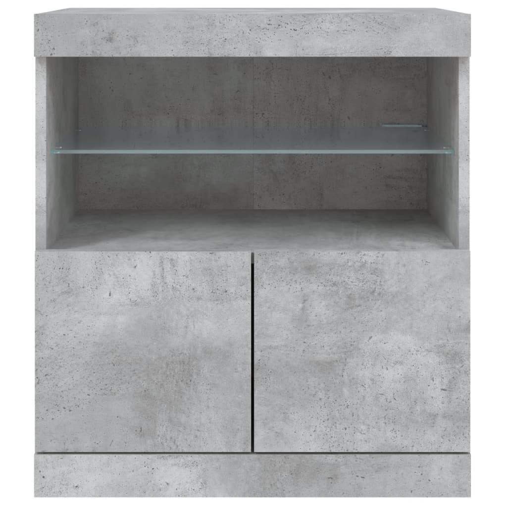 Dressoir Met Led-Verlichting 60X37X67 Cm Betongrijs