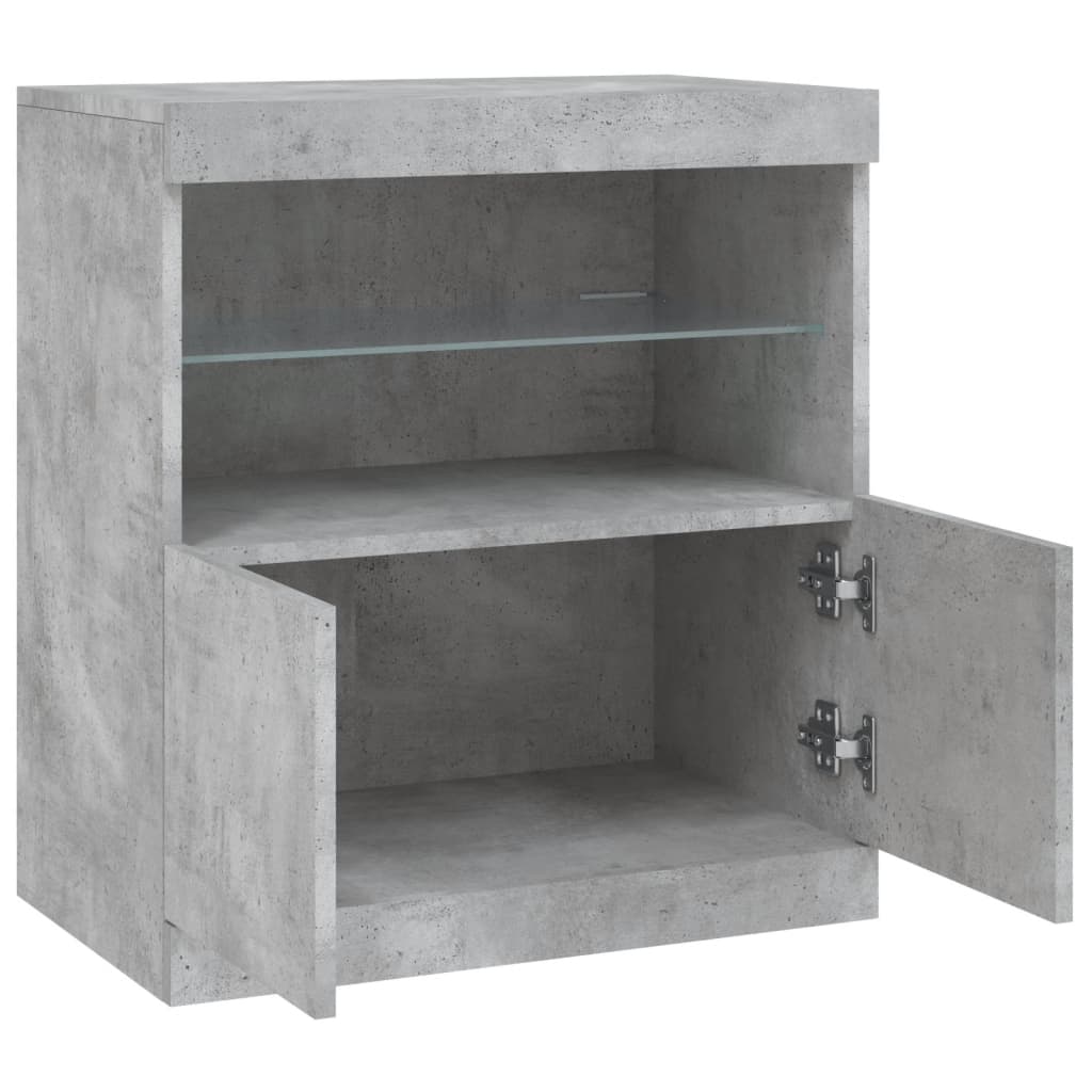 Dressoir Met Led-Verlichting 60X37X67 Cm Betongrijs