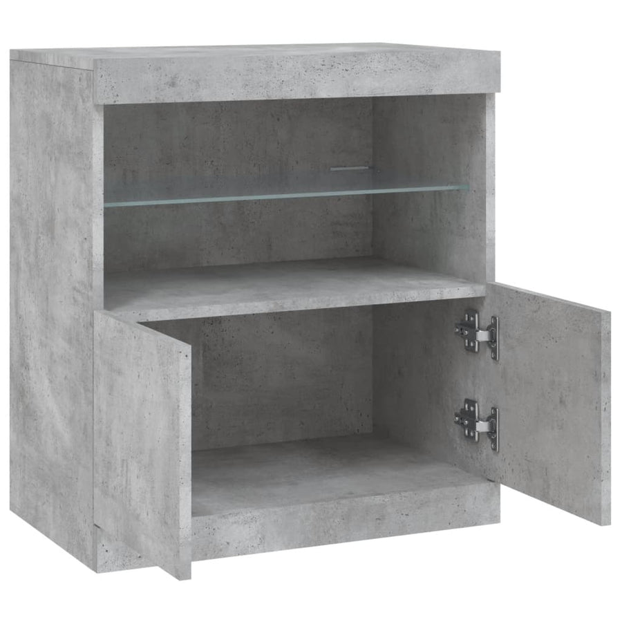 Dressoir Met Led-Verlichting 60X37X67 Cm Betongrijs