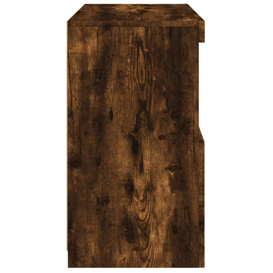 Dressoir Met Led-Verlichting 60X37X67 Cm Kleurig Gerookt eiken