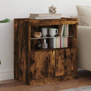 Dressoir 60x37x67 cm gerookt eiken LED