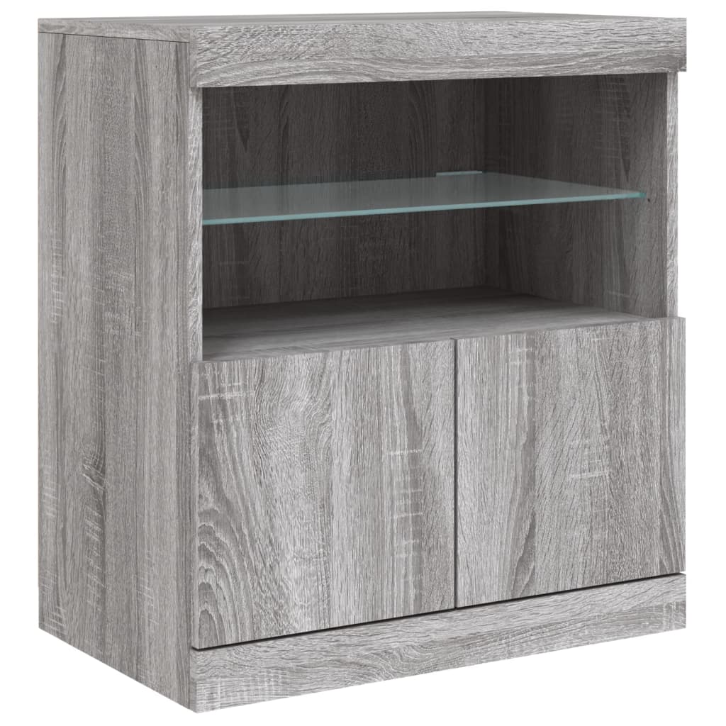 Dressoir Met Led-Verlichting 60X37X67 Cm Eiken Grijs sonoma