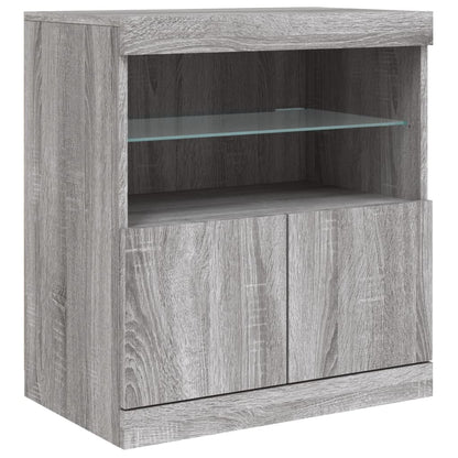 Dressoir Met Led-Verlichting 60X37X67 Cm Eiken Grijs sonoma