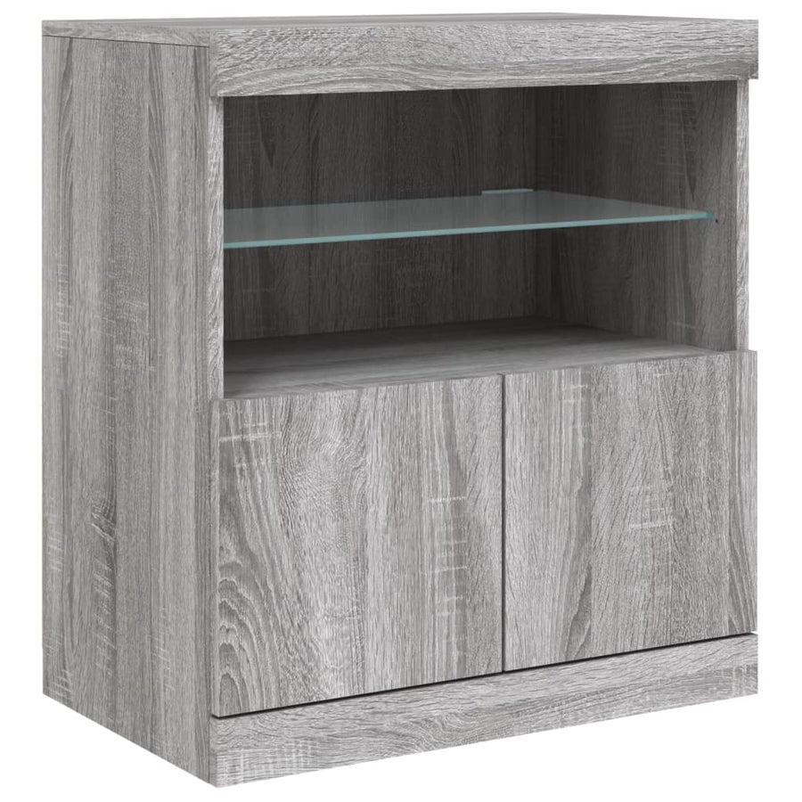 Dressoir Met Led-Verlichting 60X37X67 Cm Eiken Grijs sonoma