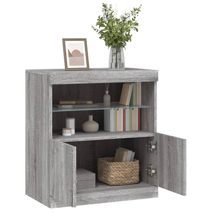 Dressoir Met Led-Verlichting 60X37X67 Cm Eiken Grijs sonoma
