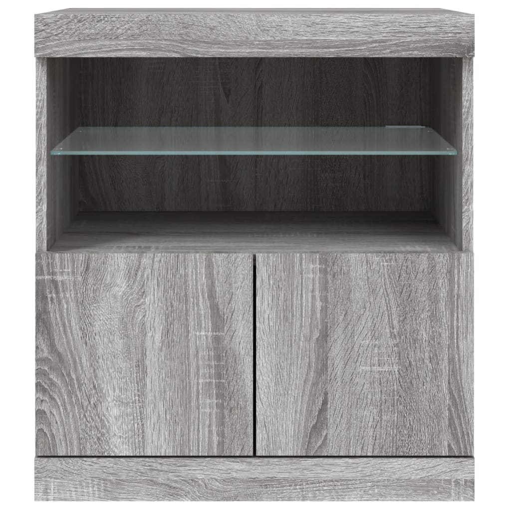 Dressoir Met Led-Verlichting 60X37X67 Cm Eiken Grijs sonoma