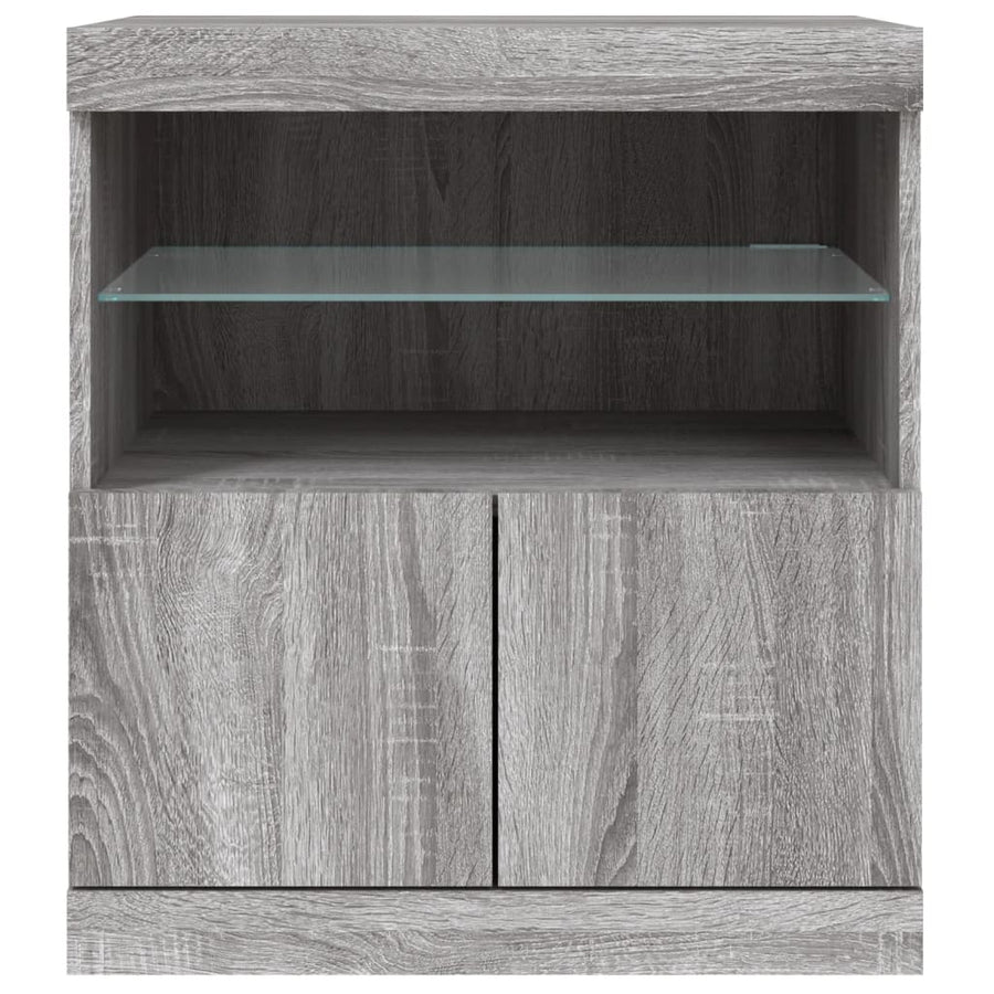 Dressoir Met Led-Verlichting 60X37X67 Cm Eiken Grijs sonoma