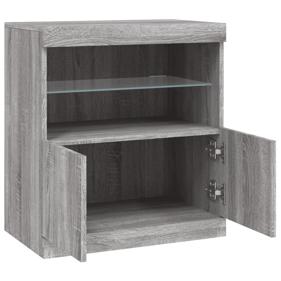 Dressoir Met Led-Verlichting 60X37X67 Cm Eiken Grijs sonoma