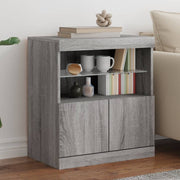 Dressoir 60x37x67 cm grijs sonoma eiken met LED
