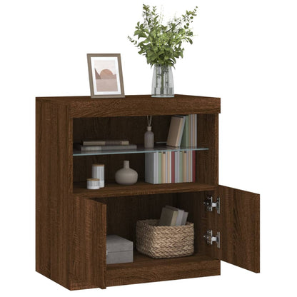 Dressoir Met Led-Verlichting 60X37X67 Cm Bruineikenkleurig bruin eikenkleur