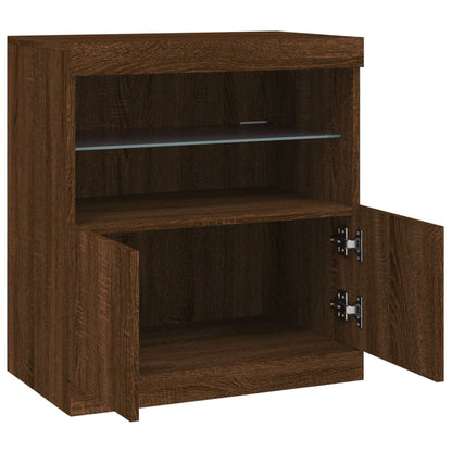 Dressoir Met Led-Verlichting 60X37X67 Cm Bruineikenkleurig bruin eikenkleur