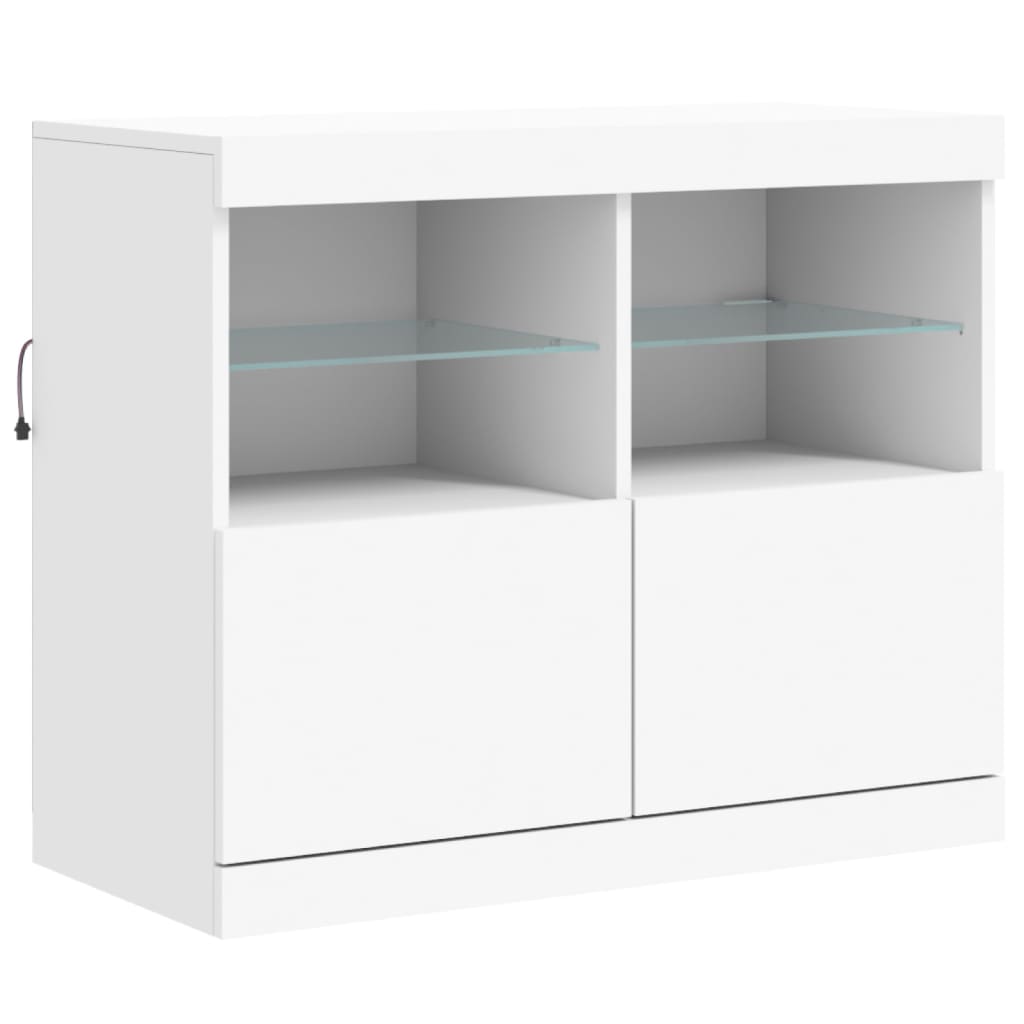 Dressoir Met Led-Verlichting 8X37X67 Cm Wit