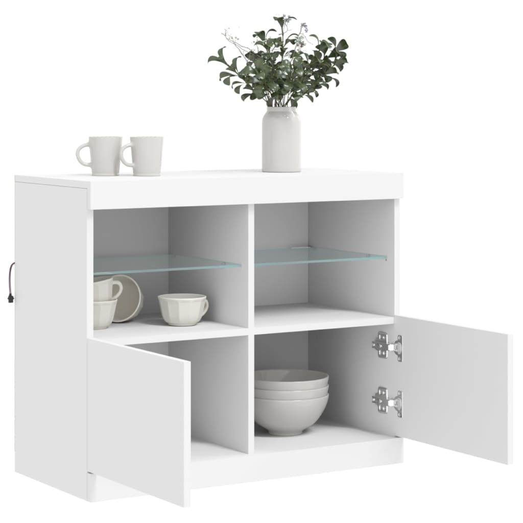 Dressoir Met Led-Verlichting 8X37X67 Cm Wit