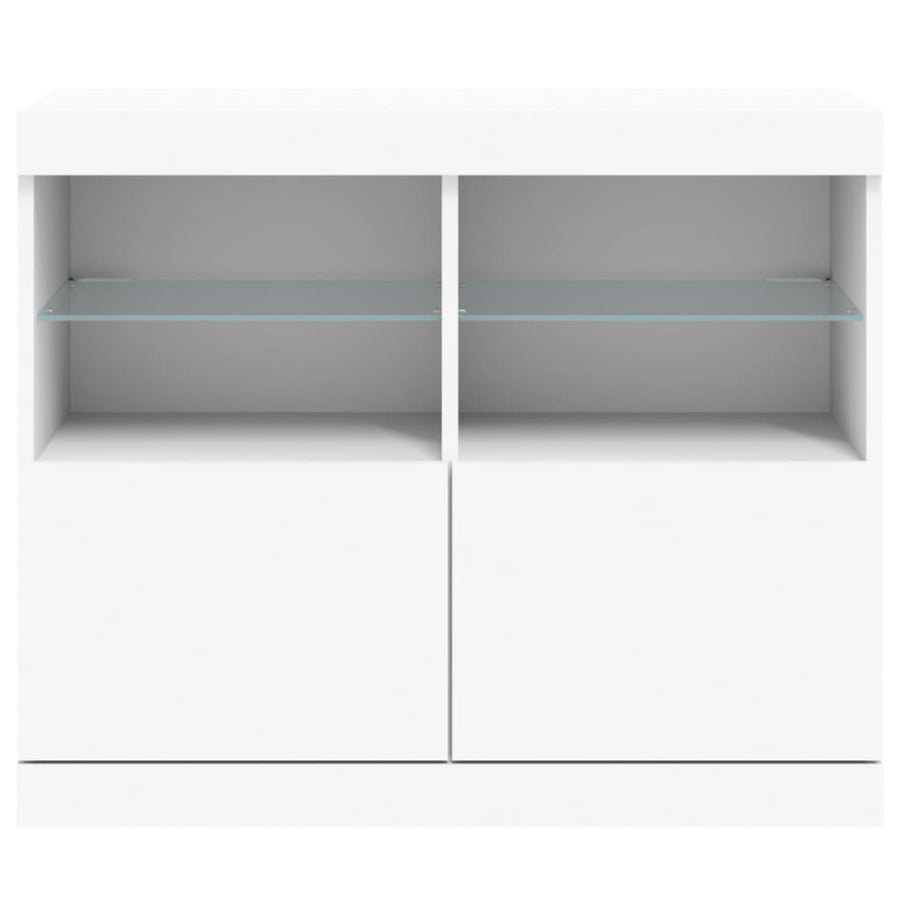 Dressoir Met Led-Verlichting 8X37X67 Cm Wit