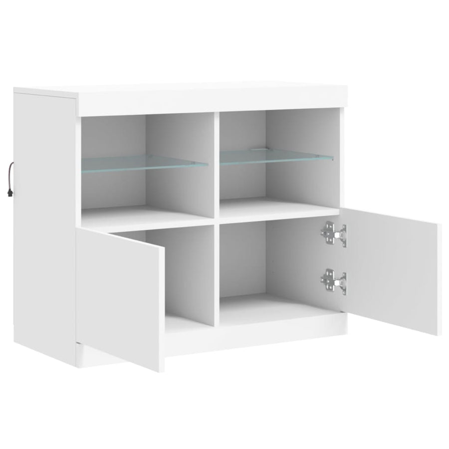Dressoir Met Led-Verlichting 8X37X67 Cm Wit