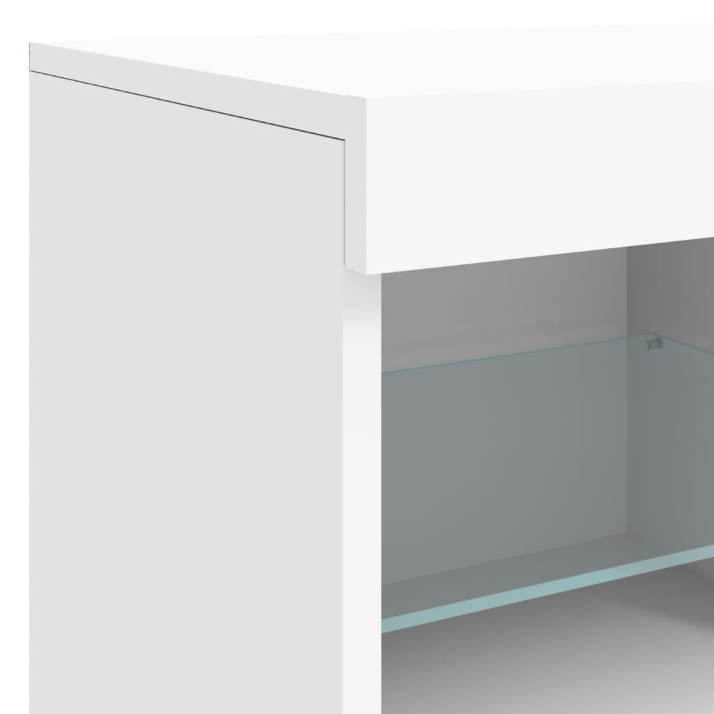 Dressoir Met Led-Verlichting 8X37X67 Cm Wit