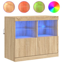 Dressoir Met Led-Verlichting 8X37X67 Cm Kleurig Sonoma eiken