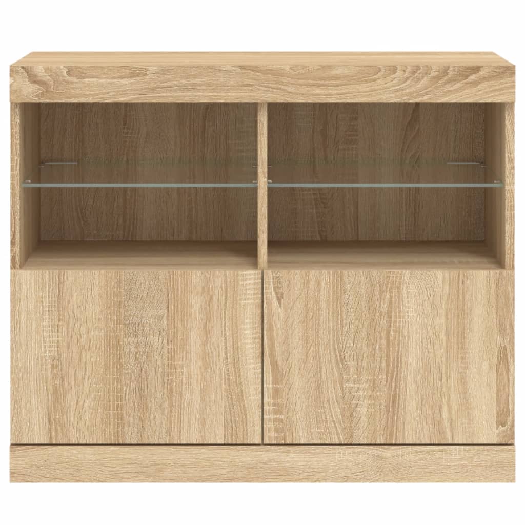 Dressoir Met Led-Verlichting 8X37X67 Cm Kleurig Sonoma eiken