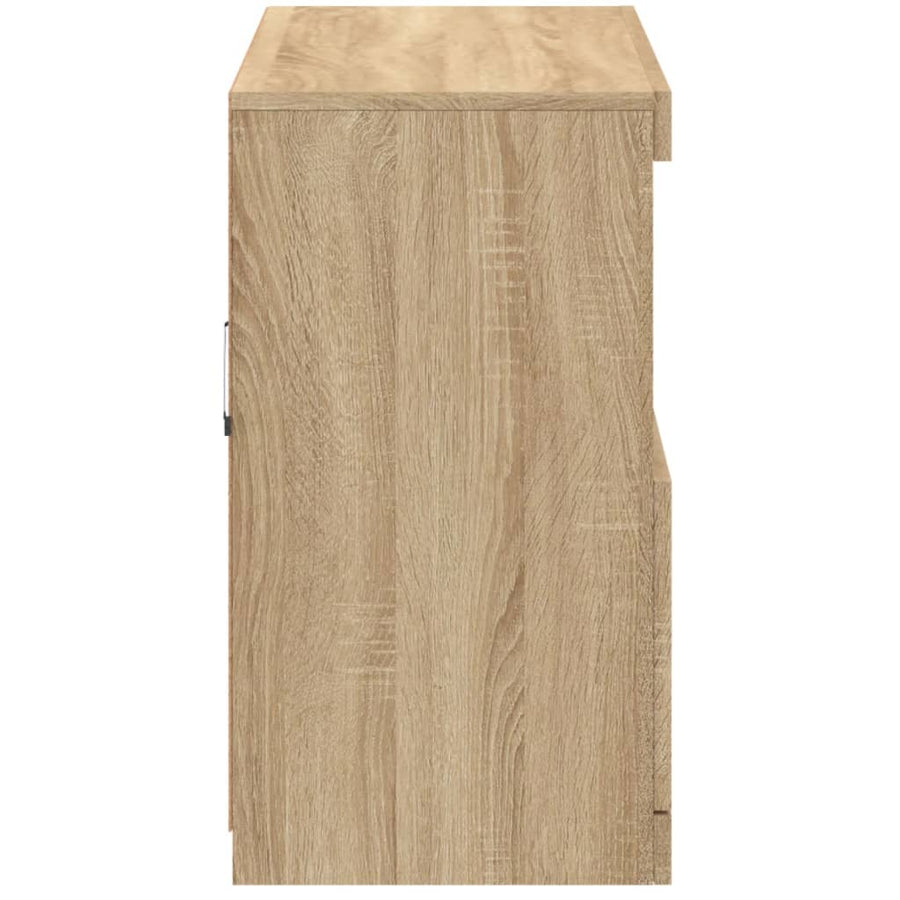 Dressoir Met Led-Verlichting 8X37X67 Cm Kleurig Sonoma eiken