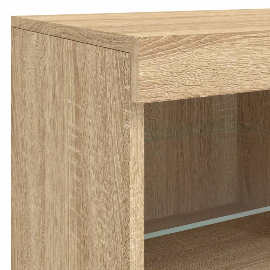 Dressoir Met Led-Verlichting 8X37X67 Cm Kleurig Sonoma eiken
