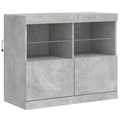 Dressoir Met Led-Verlichting 8X37X67 Cm Betongrijs