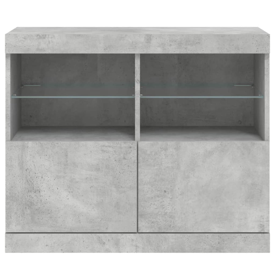 Dressoir Met Led-Verlichting 8X37X67 Cm Betongrijs