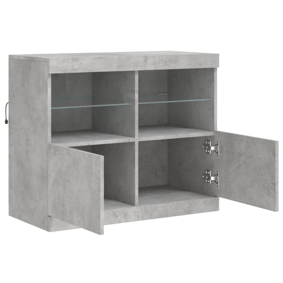 Dressoir Met Led-Verlichting 8X37X67 Cm Betongrijs