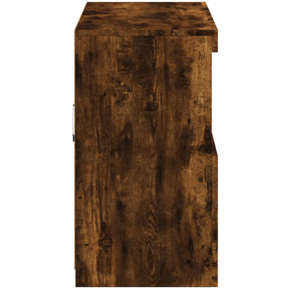 Dressoir Met Led-Verlichting 8X37X67 Cm Kleurig Gerookt eiken