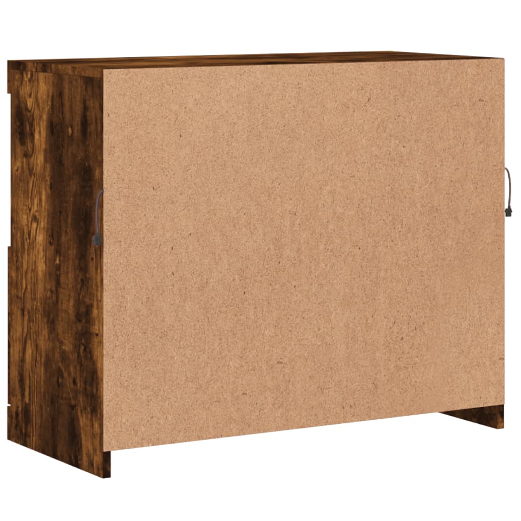 Dressoir Met Led-Verlichting 8X37X67 Cm Kleurig Gerookt eiken