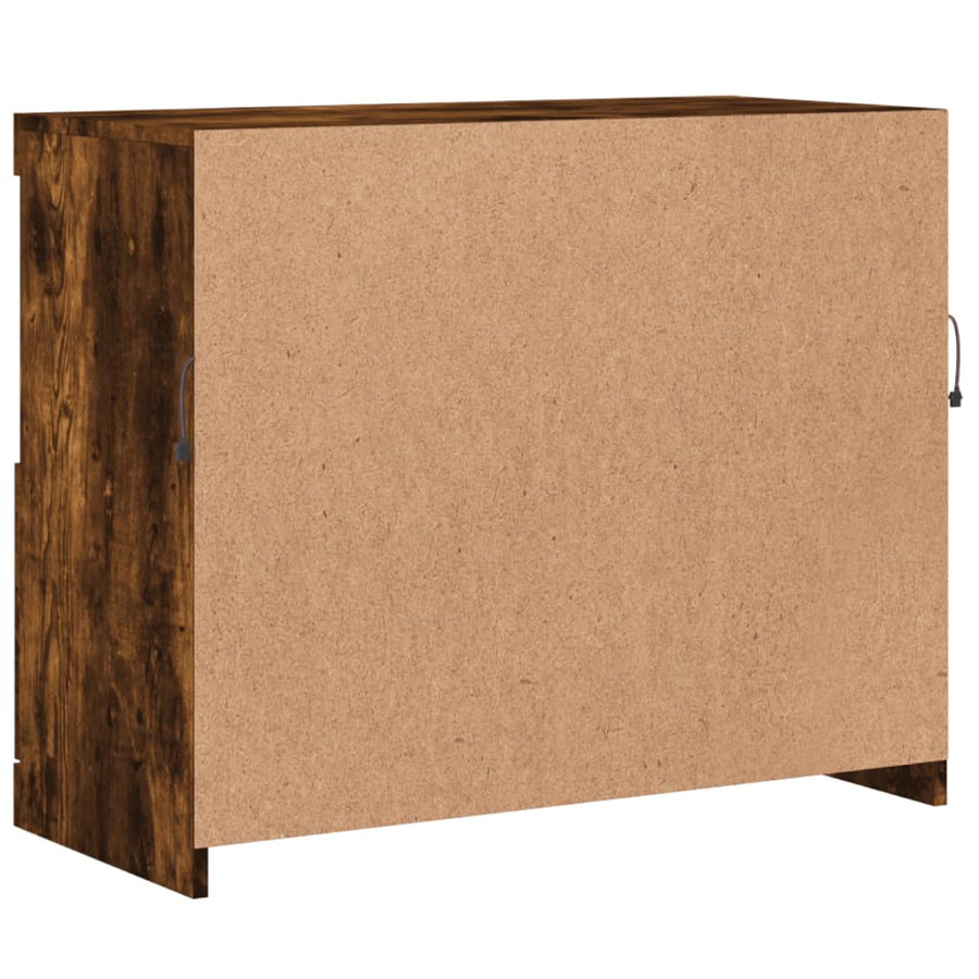 Dressoir Met Led-Verlichting 8X37X67 Cm Kleurig Gerookt eiken