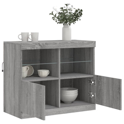 Dressoir Met Led-Verlichting 8X37X67 Cm Eiken Grijs sonoma