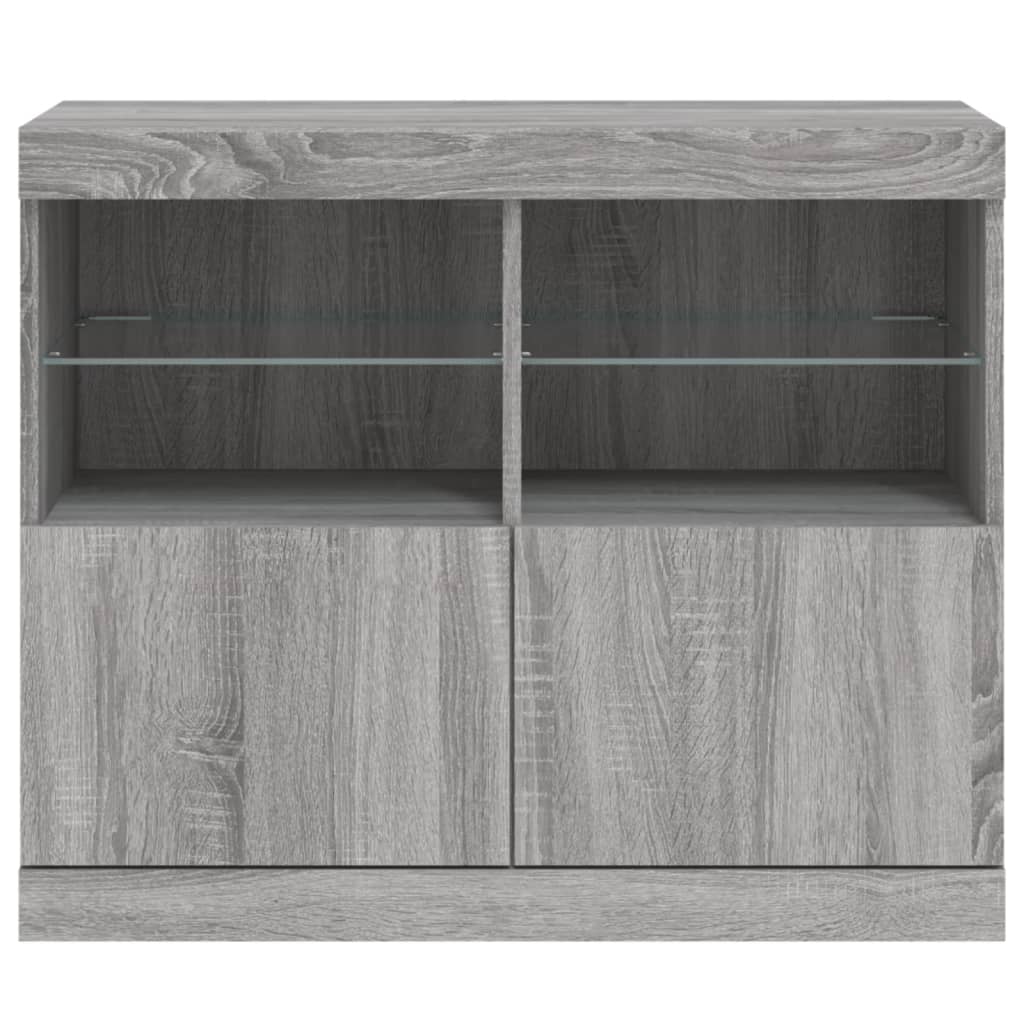 Dressoir Met Led-Verlichting 8X37X67 Cm Eiken Grijs sonoma