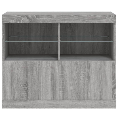 Dressoir Met Led-Verlichting 8X37X67 Cm Eiken Grijs sonoma