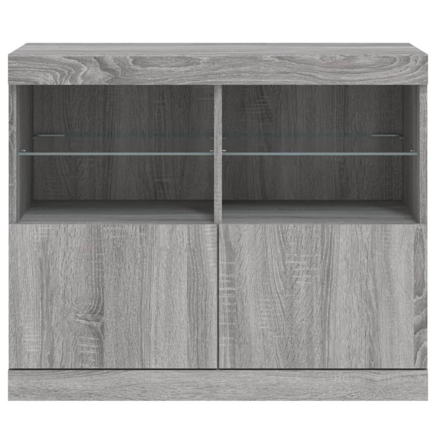 Dressoir Met Led-Verlichting 8X37X67 Cm Eiken Grijs sonoma