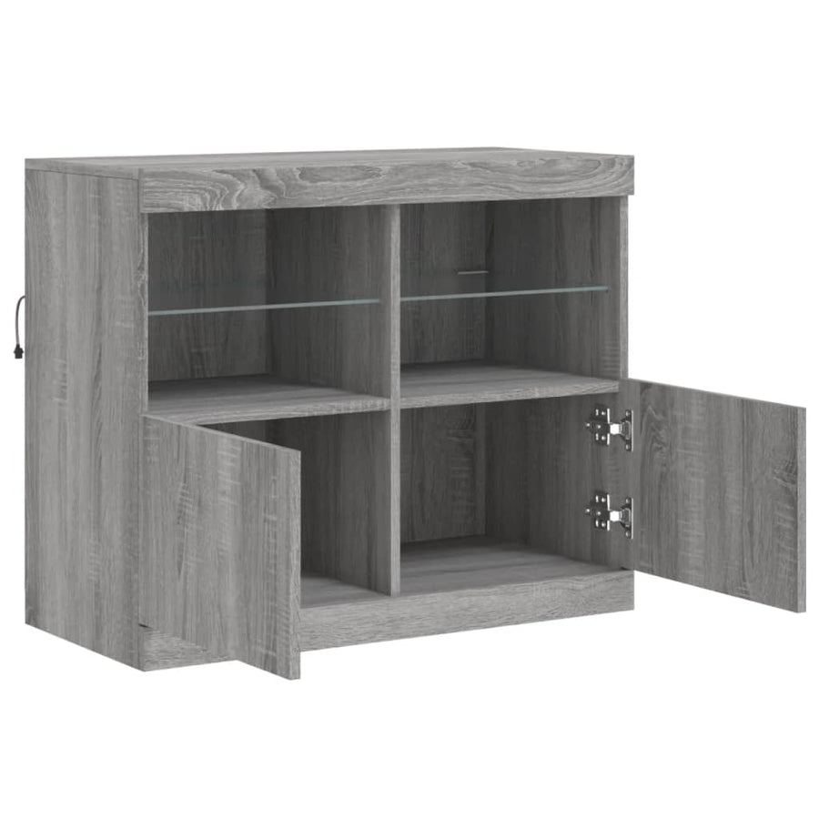 Dressoir Met Led-Verlichting 8X37X67 Cm Eiken Grijs sonoma