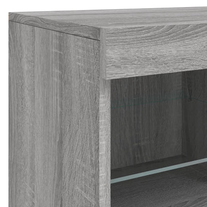 Dressoir Met Led-Verlichting 8X37X67 Cm Eiken Grijs sonoma