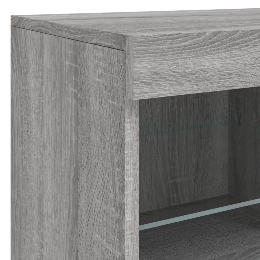 Dressoir Met Led-Verlichting 8X37X67 Cm Eiken Grijs sonoma