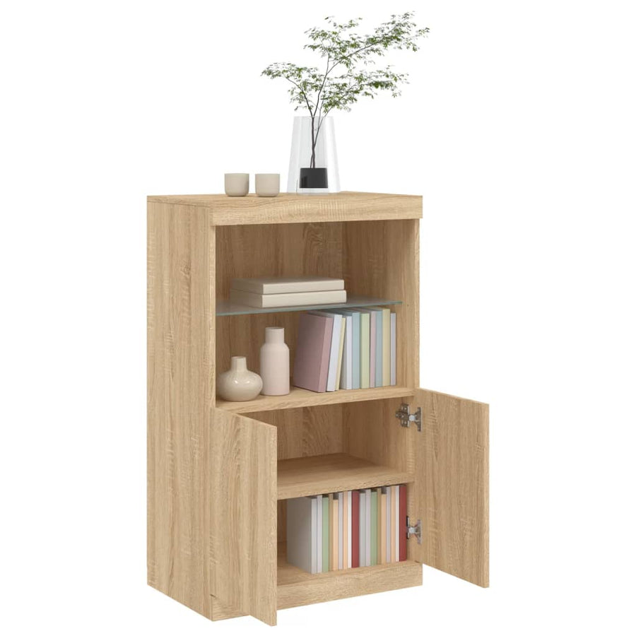 Dressoir Met Led-Verlichting 60,5X37X00 Cm Kleurig Sonoma eiken