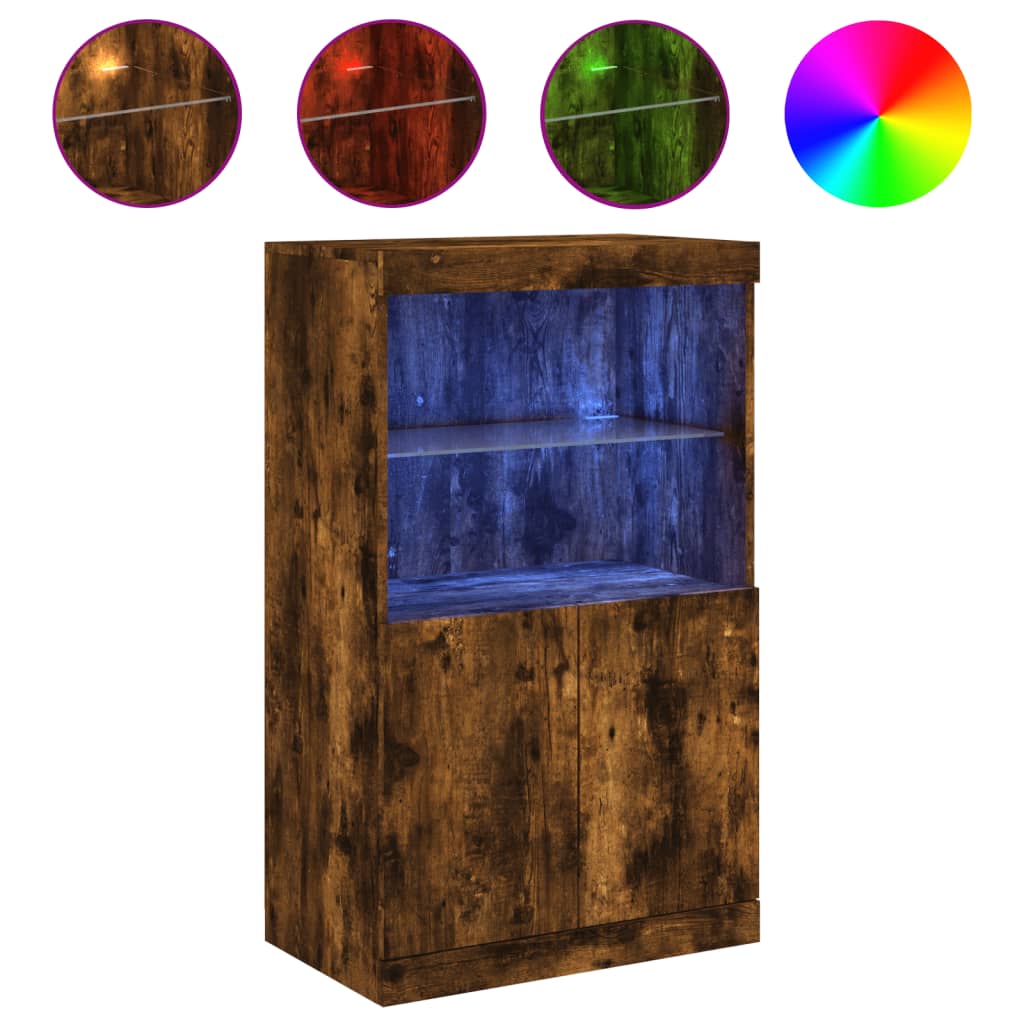 Dressoir Met Led-Verlichting 60,5X37X00 Cm Kleur Gerookt eiken