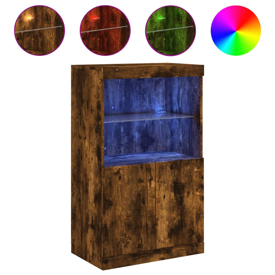 Dressoir Met Led-Verlichting 60,5X37X00 Cm Kleur Gerookt eiken