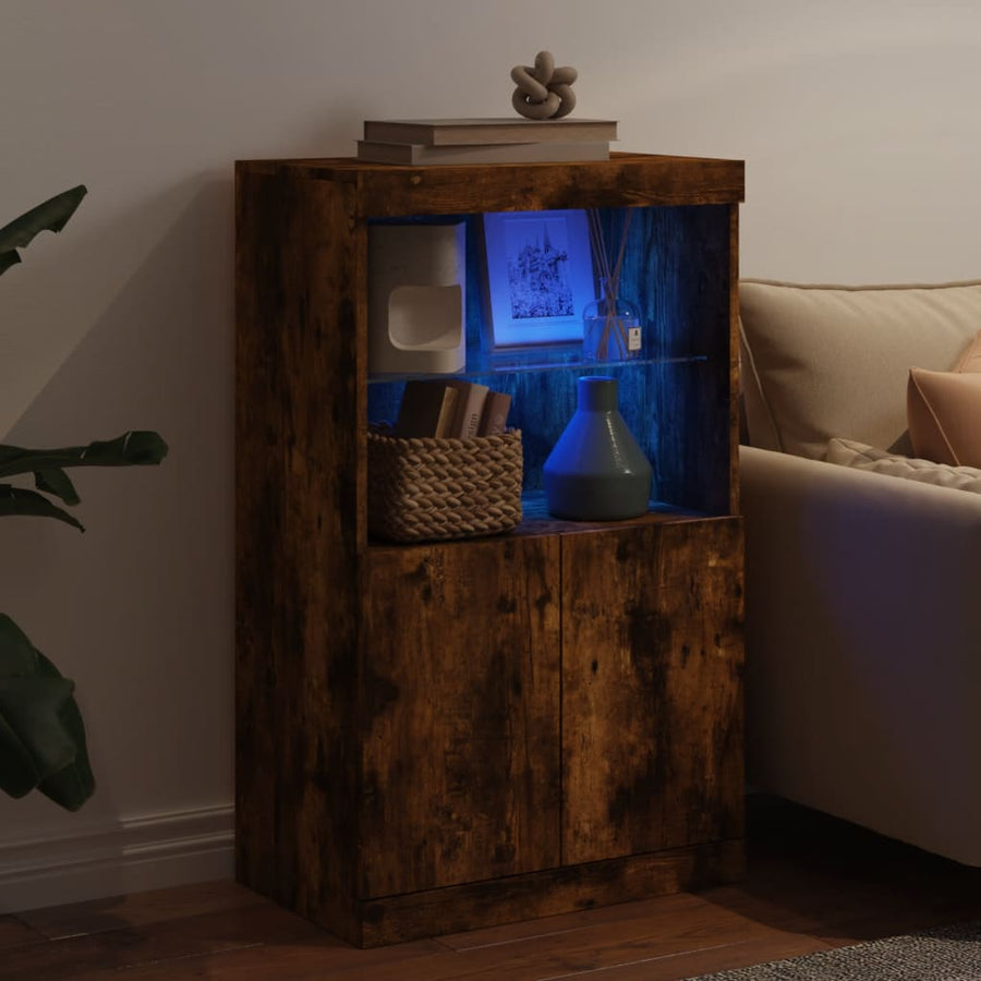 Dressoir Met Led-Verlichting 60,5X37X00 Cm Kleur Gerookt eiken