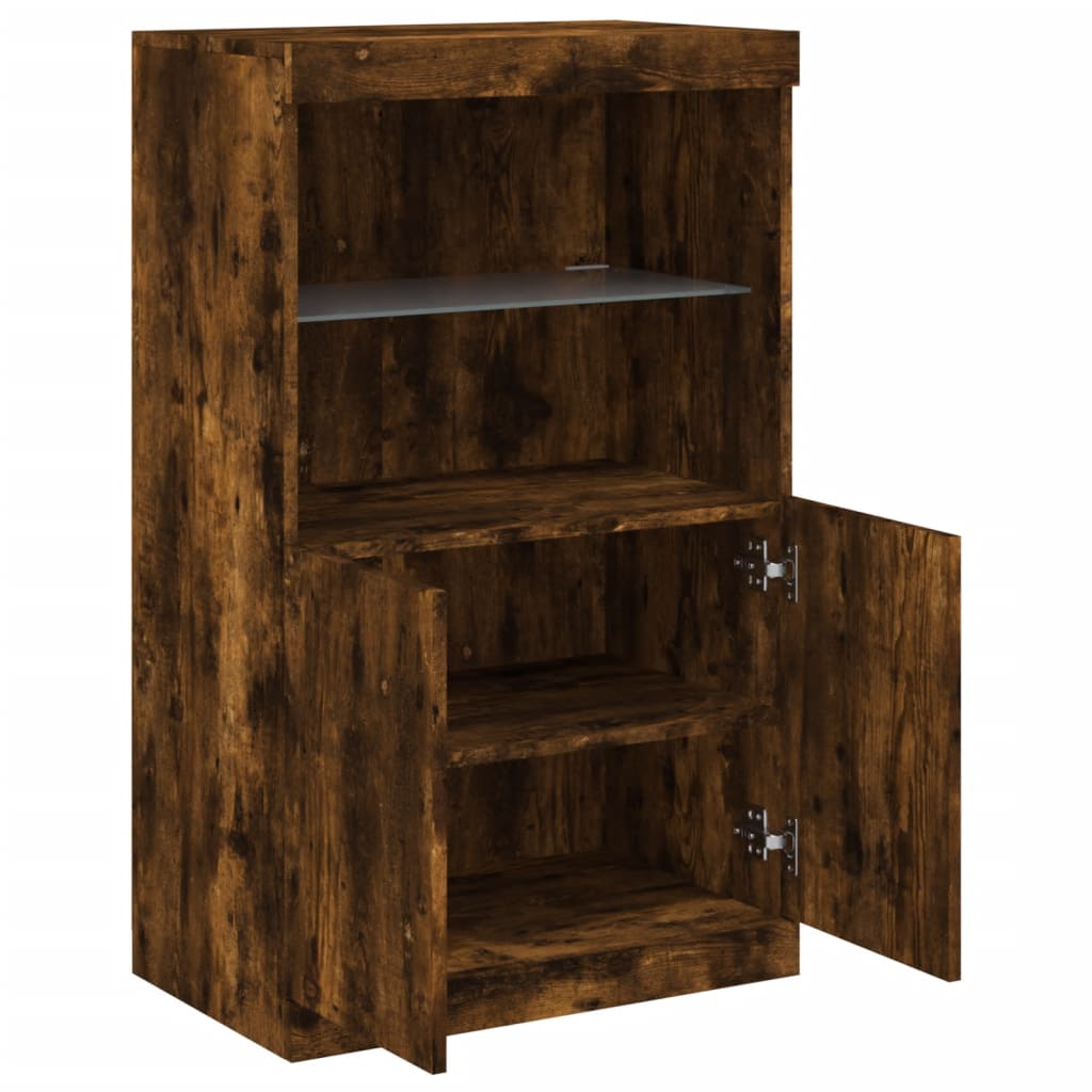 Dressoir Met Led-Verlichting 60,5X37X00 Cm Kleur Gerookt eiken