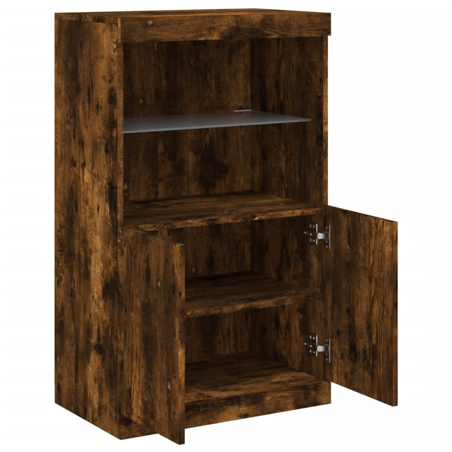 Dressoir Met Led-Verlichting 60,5X37X00 Cm Kleur Gerookt eiken