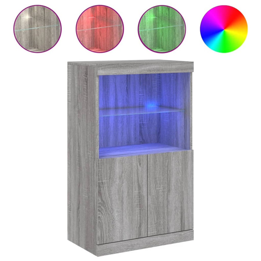 Dressoir Met Led-Verlichting 60,5X37X00 Cm Eiken Grijs sonoma
