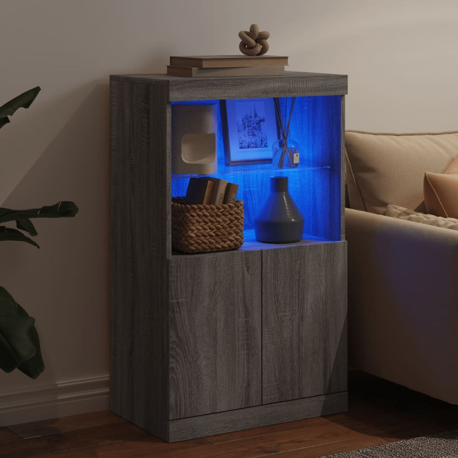 Dressoir Met Led-Verlichting 60,5X37X00 Cm Eiken Grijs sonoma
