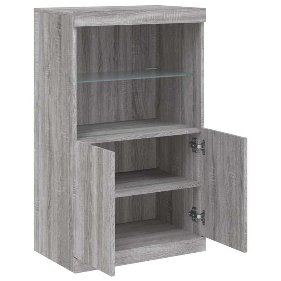 Dressoir Met Led-Verlichting 60,5X37X00 Cm Eiken Grijs sonoma