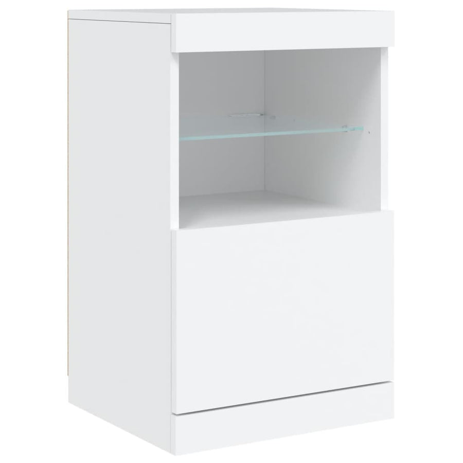 Dressoir Met Led-Verlichting 4X37X67 Cm Wit