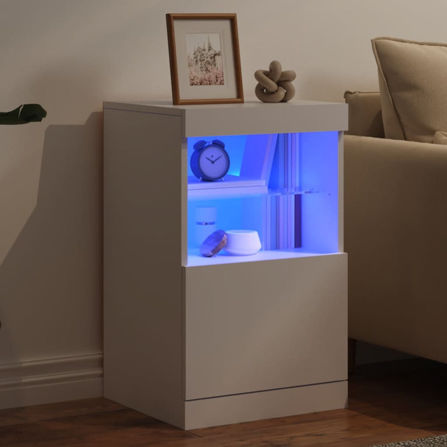 Dressoir Met Led-Verlichting 4X37X67 Cm Wit