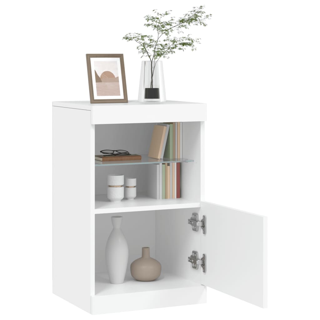 Dressoir Met Led-Verlichting 4X37X67 Cm Wit
