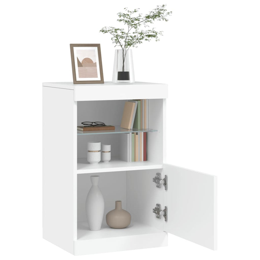 Dressoir Met Led-Verlichting 4X37X67 Cm Wit